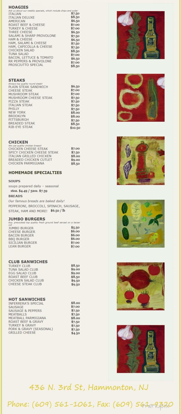 Menu page 1