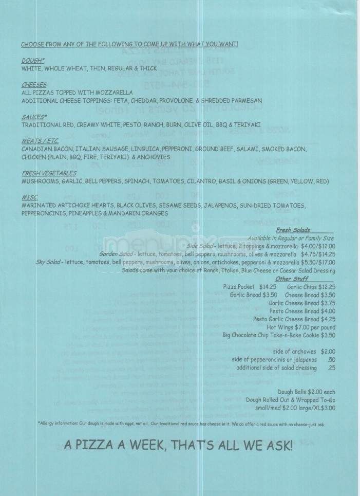 Menu page 1
