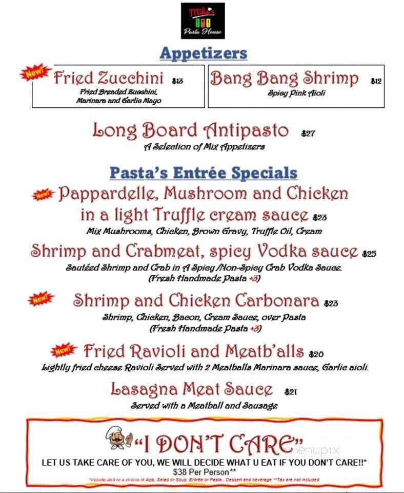 Menu page 1