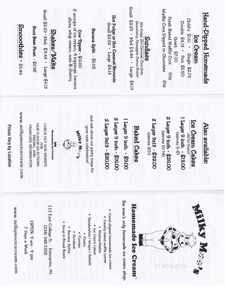 Menu page 1