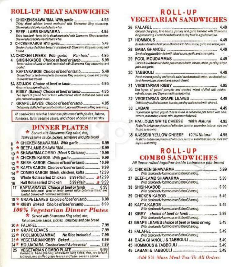 Menu page 2