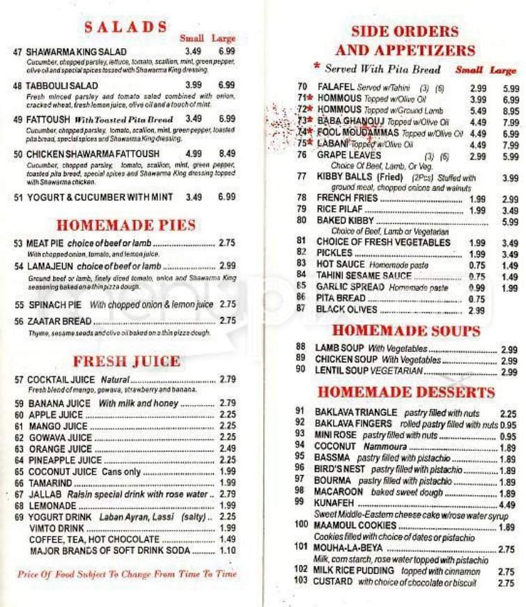 Menu page 3
