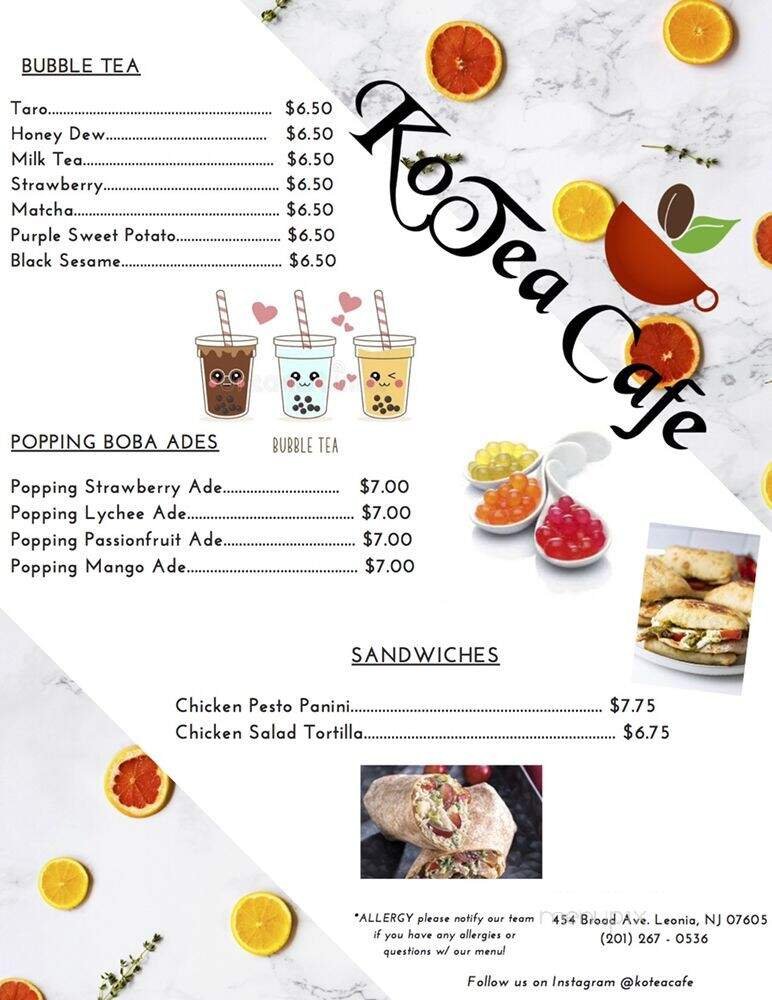 Menu page 1