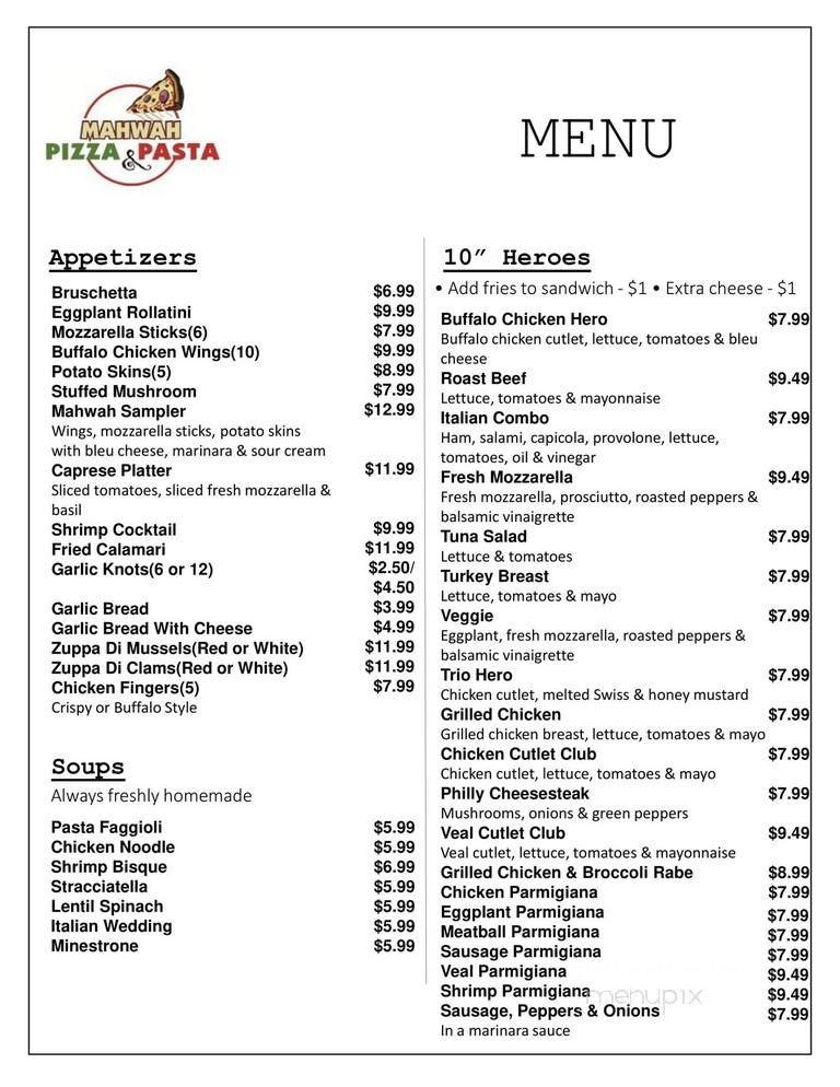 Menu page 1