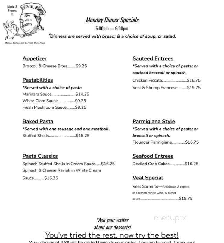 Menu page 1