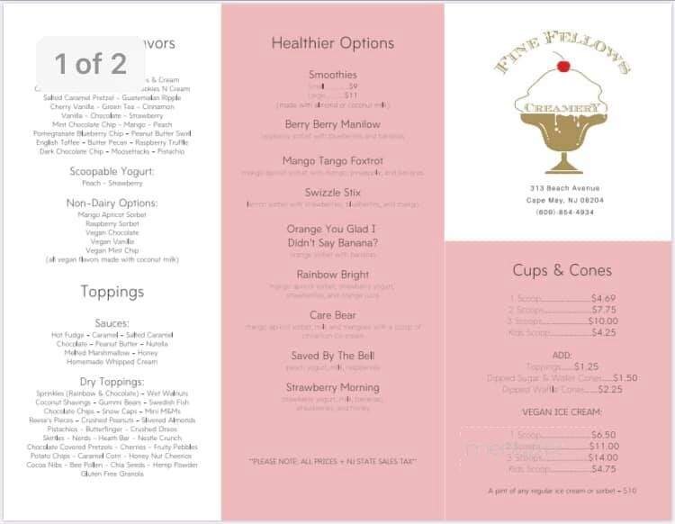 Menu page 1