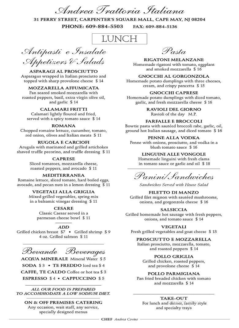 Menu page 1