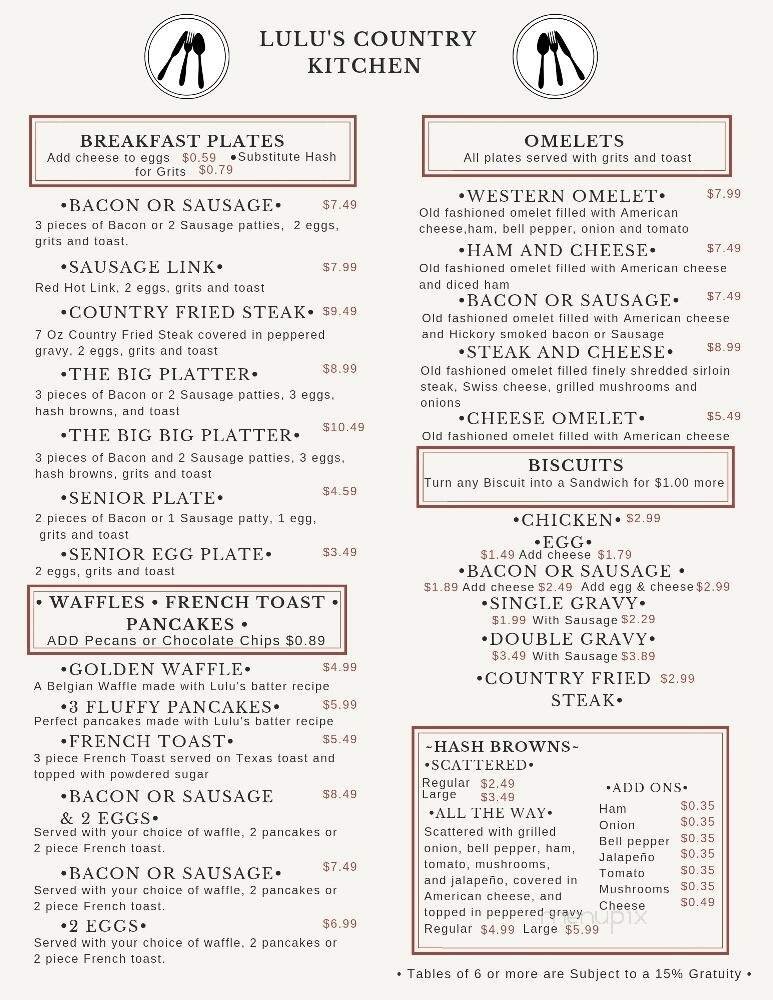 Menu page 1