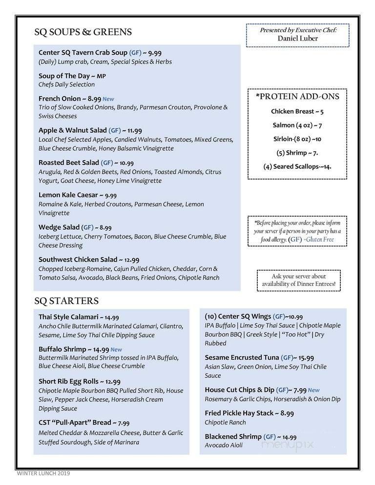 Menu page 1