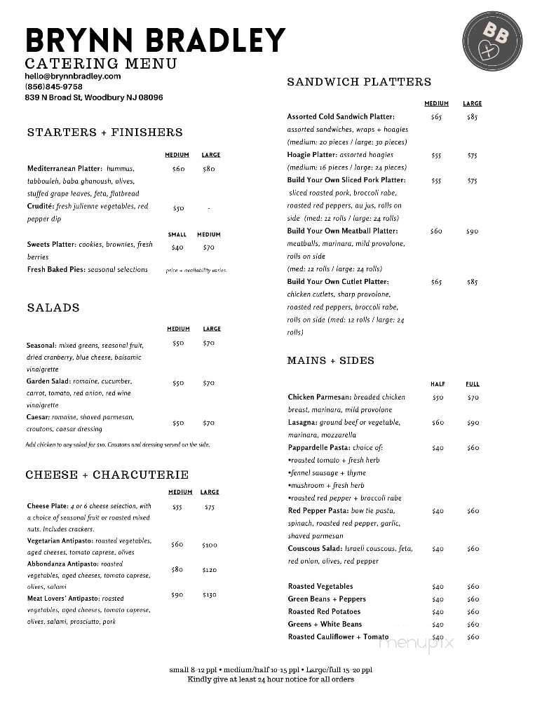 Menu page 1
