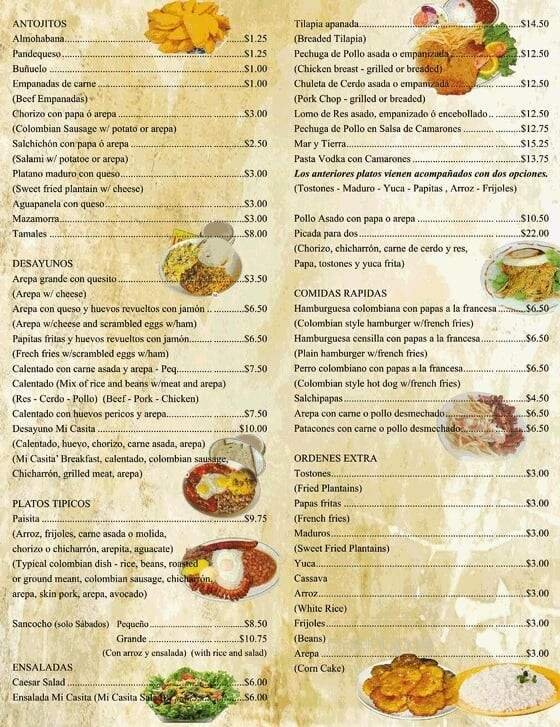Menu page 1