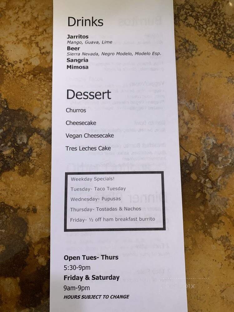 Menu page 1