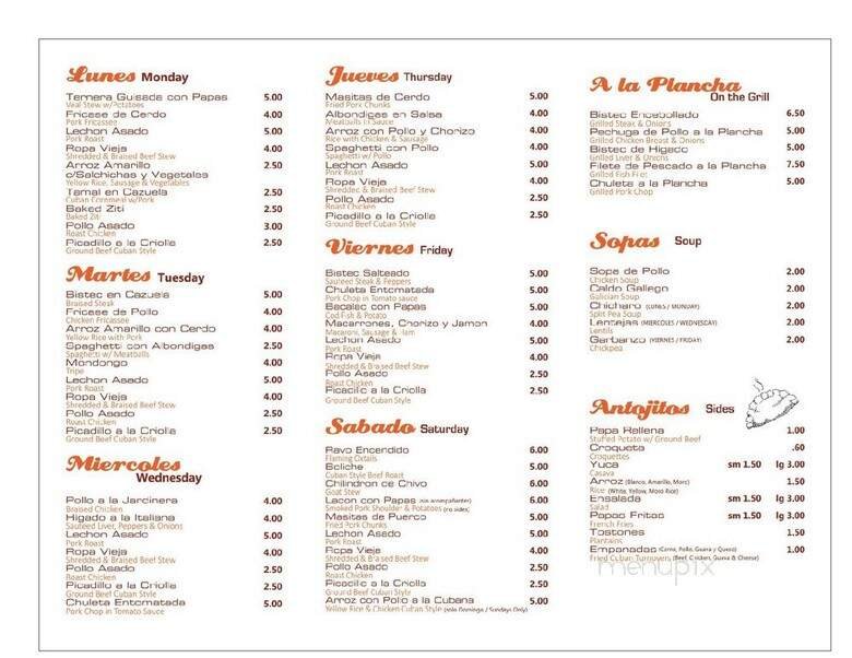 Menu page 1