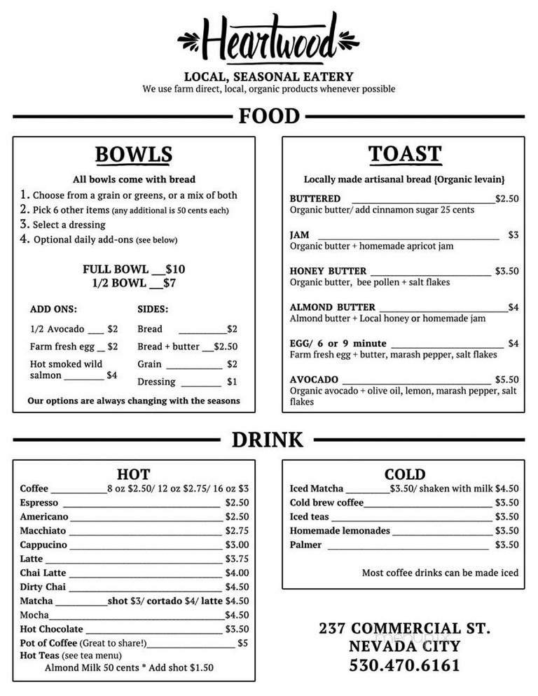 Menu page 1