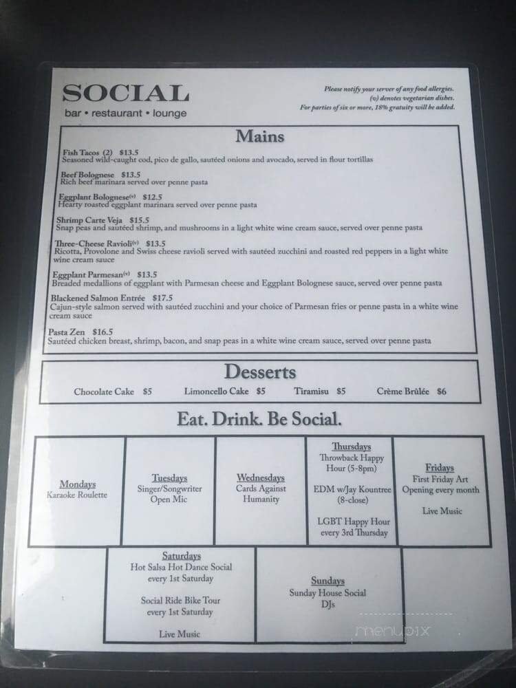 Menu page 1