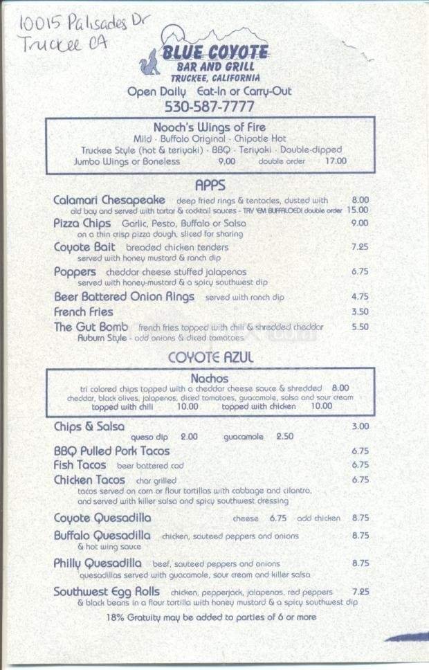 Menu page 1