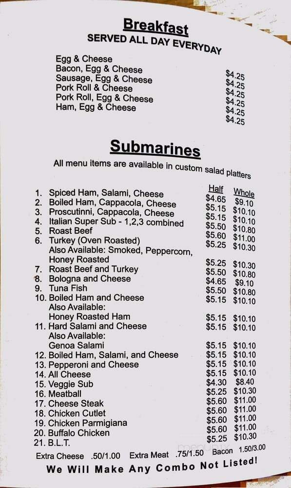 Menu page 1