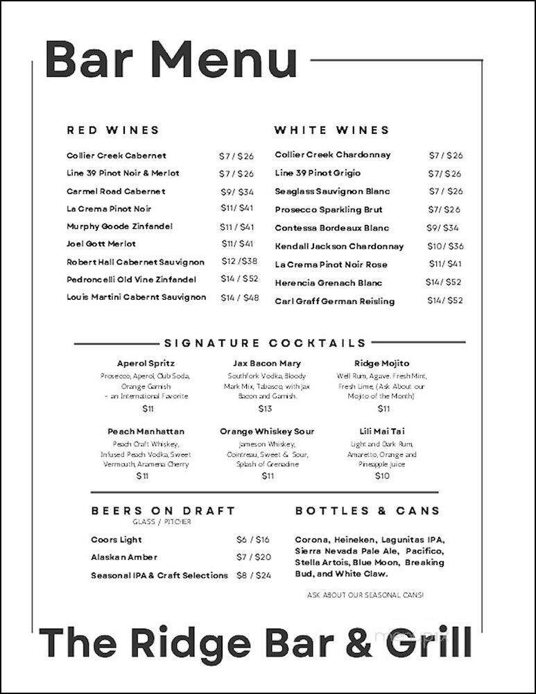 Menu page 1