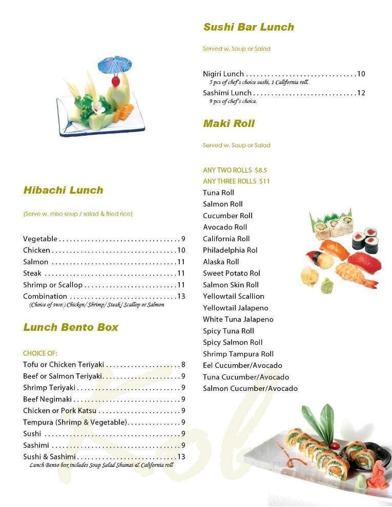 Menu page 1