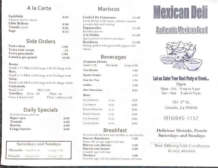 Menu page 1