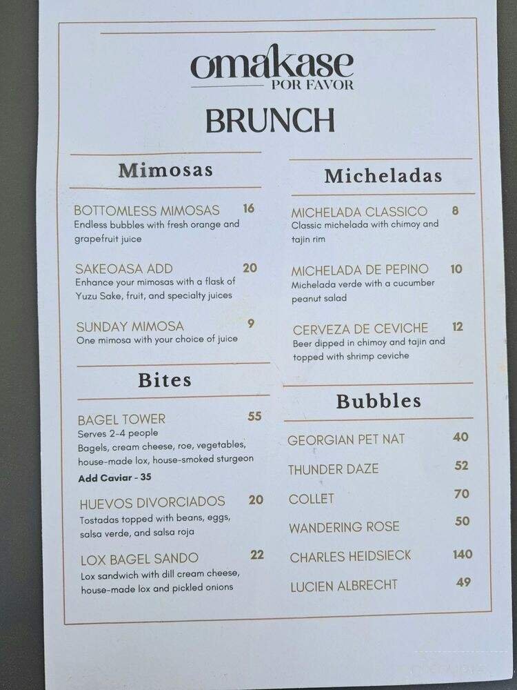Menu page 1