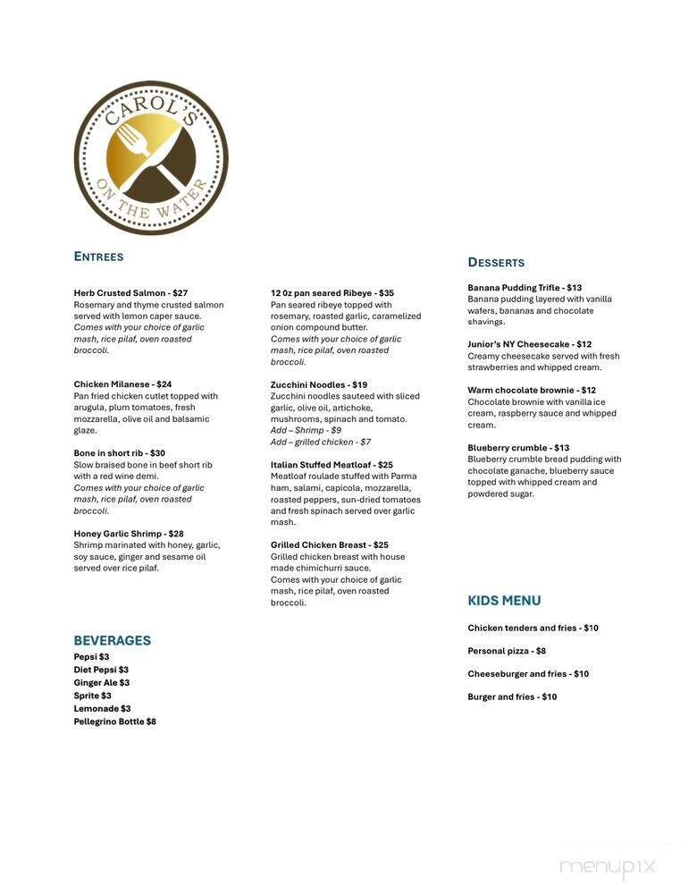 Menu page 1