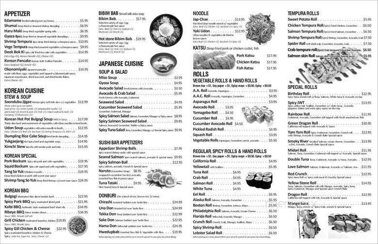 Menu page 1