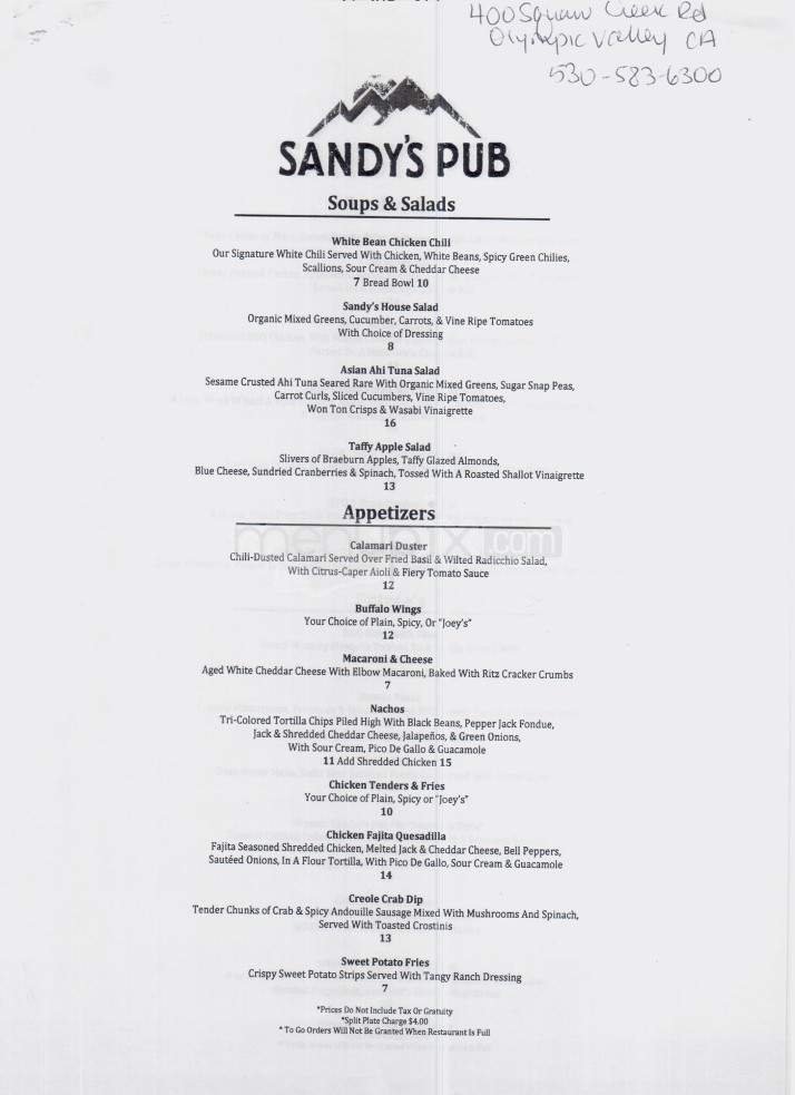 Menu page 1
