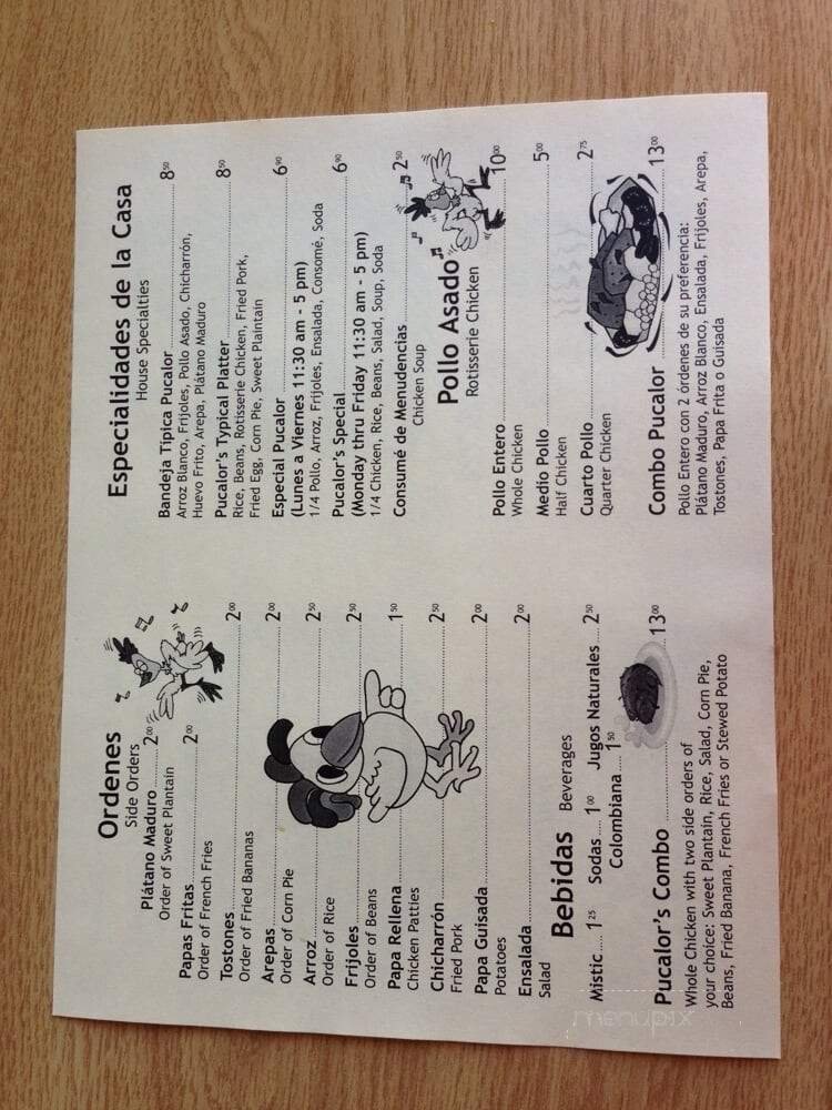 Menu page 1