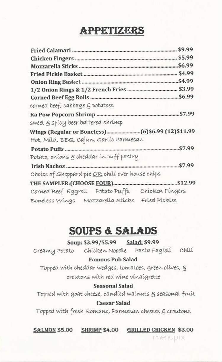 Menu page 1