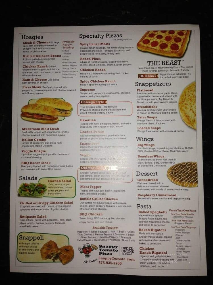 Menu page 1