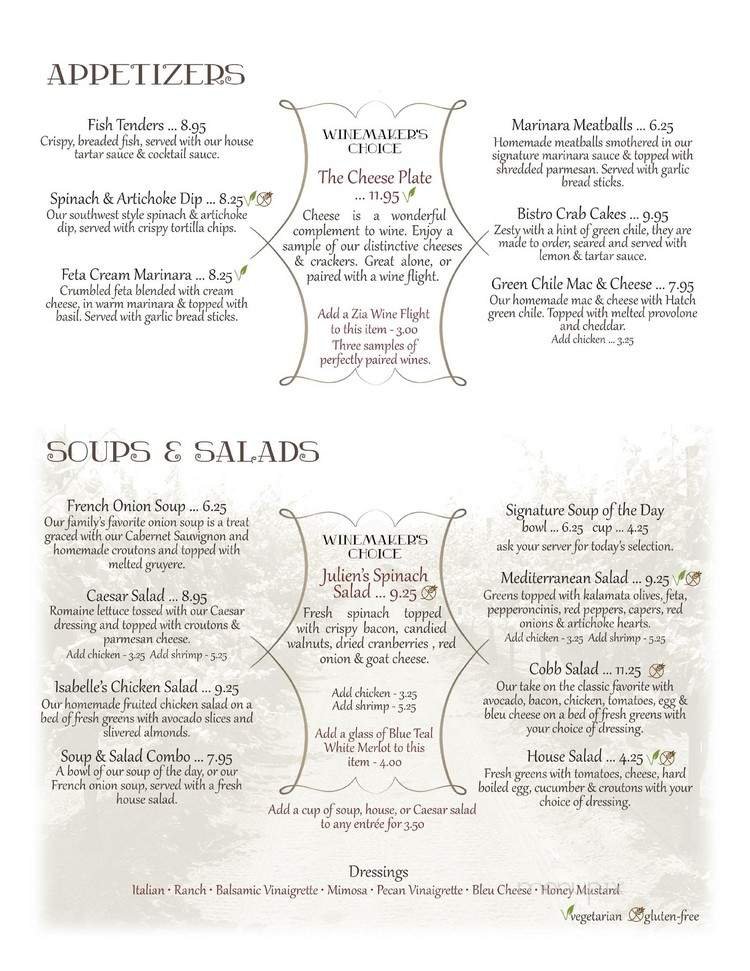 Menu page 1