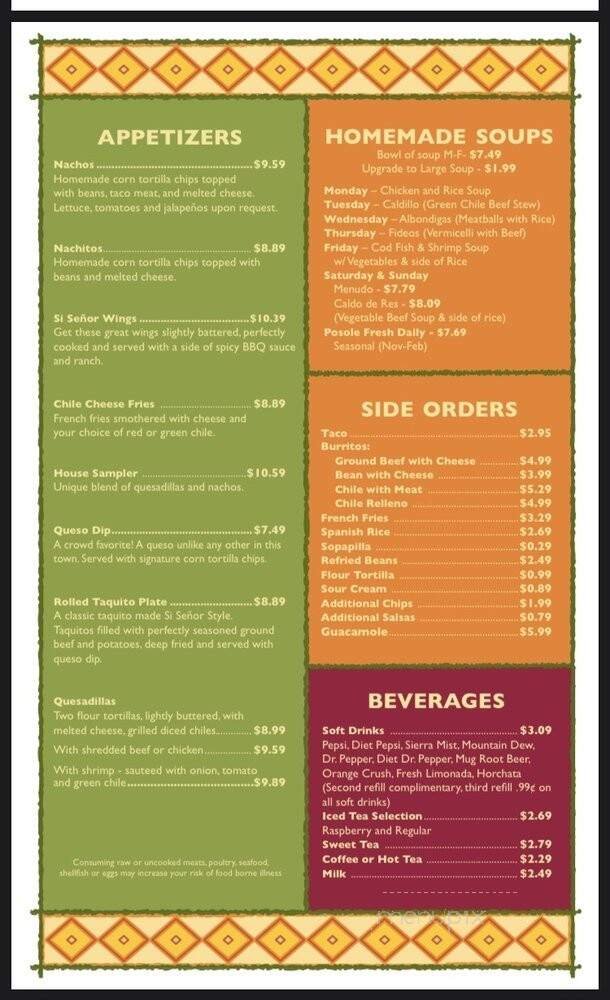 Menu page 1