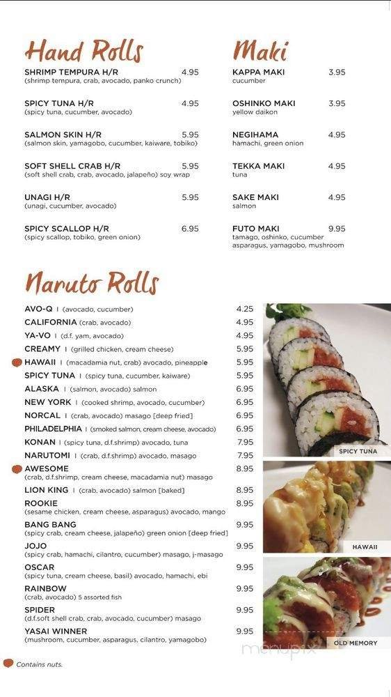 Menu page 1