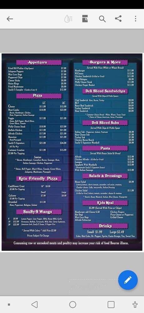 Menu page 1