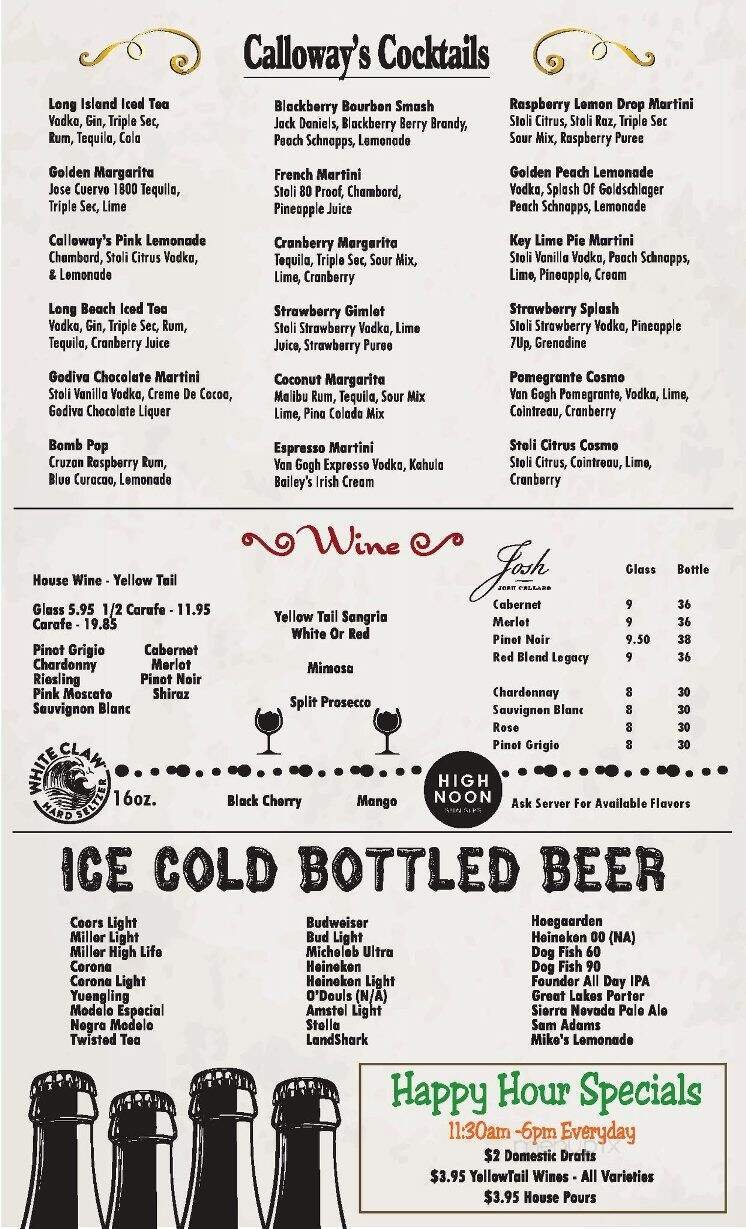 Menu page 1