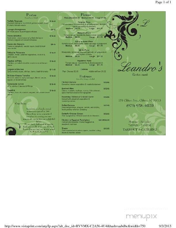 Menu page 1