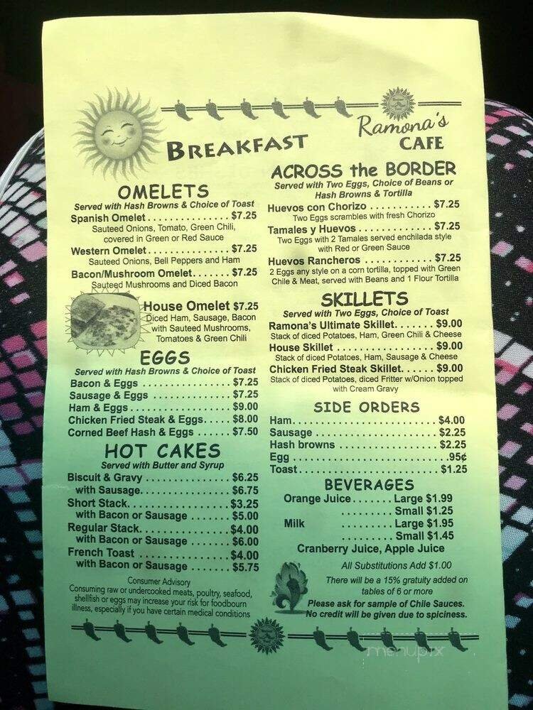 Menu page 1
