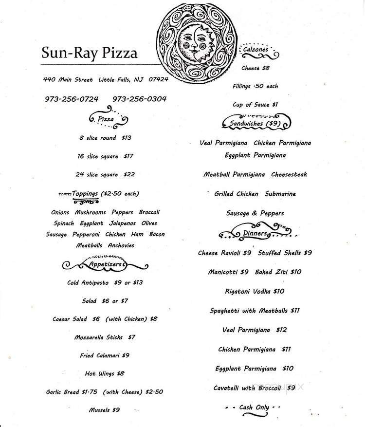 Menu page 1