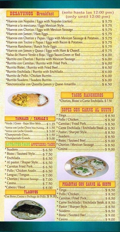 Menu page 1