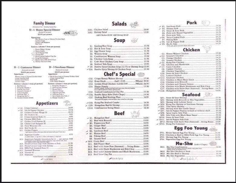 Menu page 1