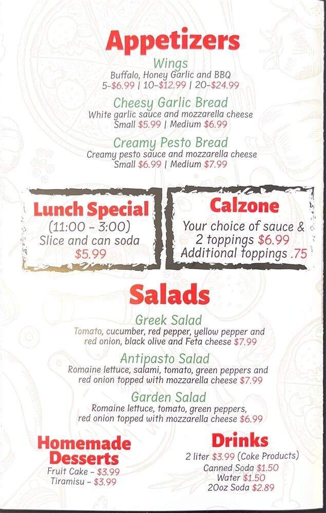 Menu page 1