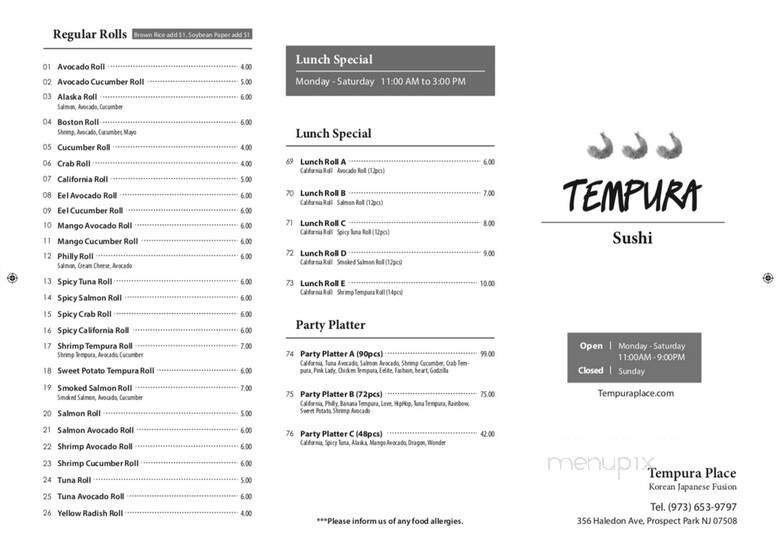 Menu page 1