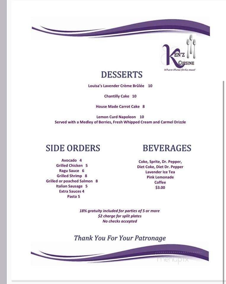 Menu page 1