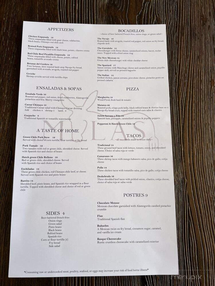 Menu page 1