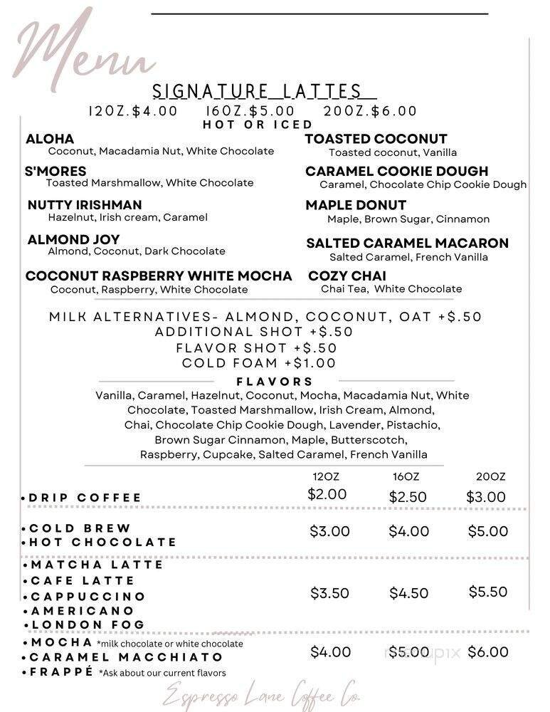 Menu page 1
