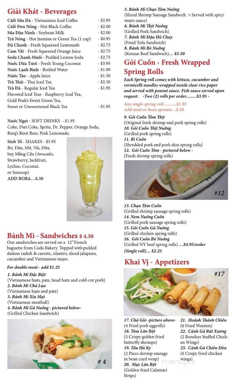Menu page 1