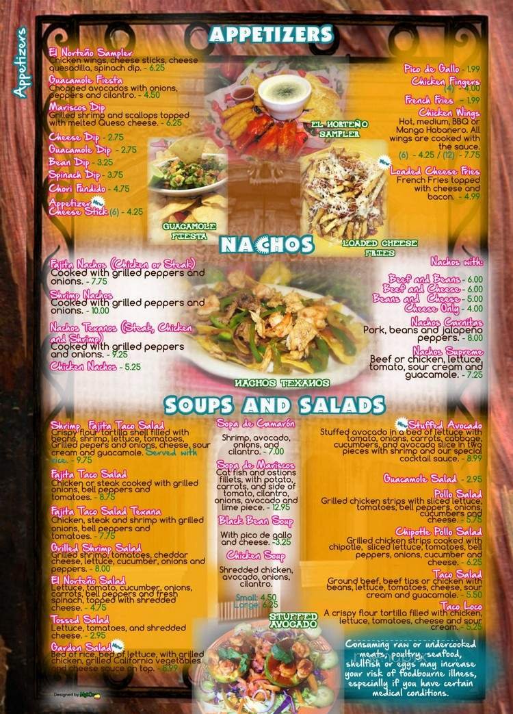 Menu page 1