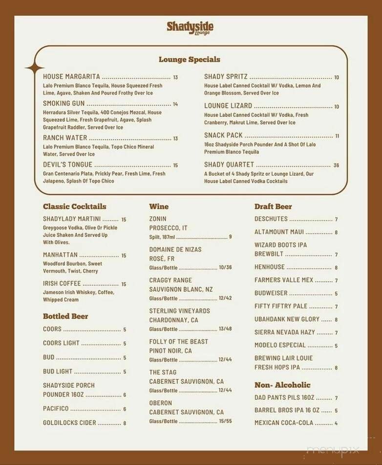 Menu page 1