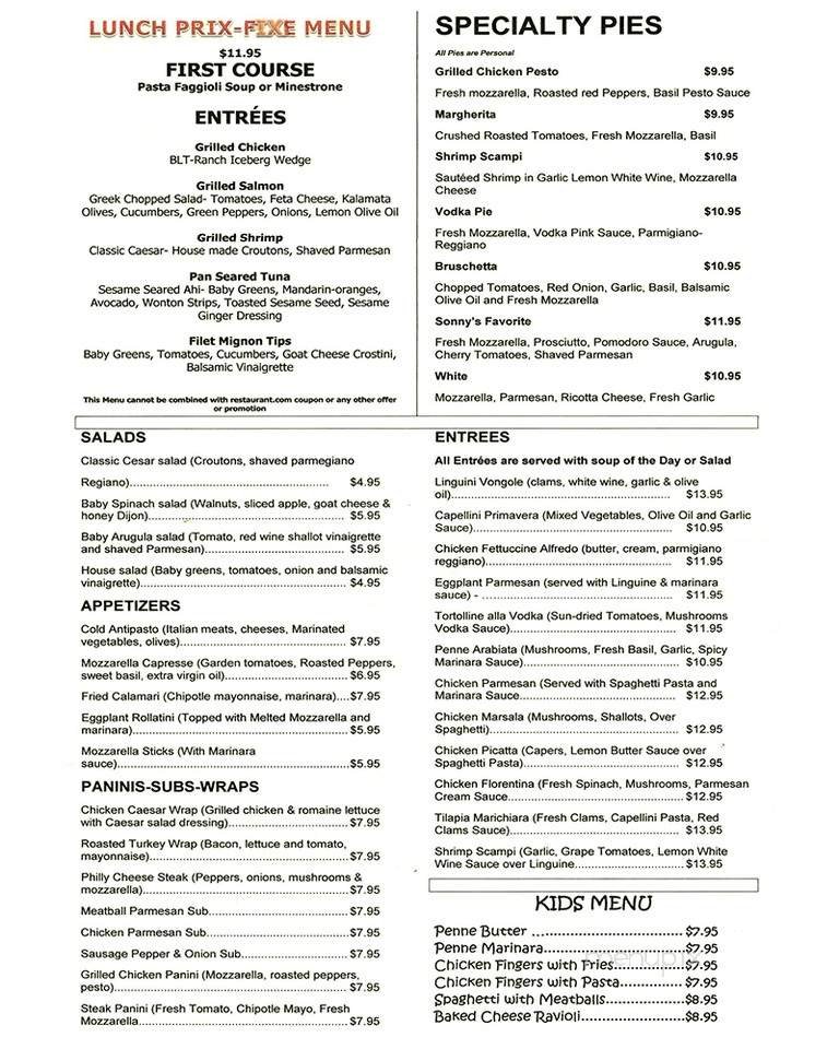 Menu page 1